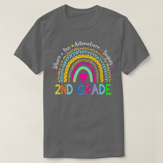 Back To School 2nd Grade Where The Adventure Begin T Shirt (Design framsida)