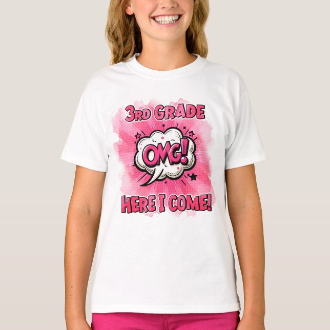 Back to school 3:e Klass-Tecknaden Stil T Shirt (Framsida)