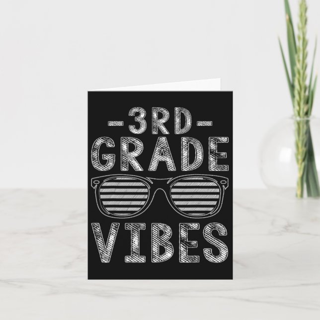 Back to school 3:e Klass Vibes Tredje Klass-lärare Kort (Framsida)
