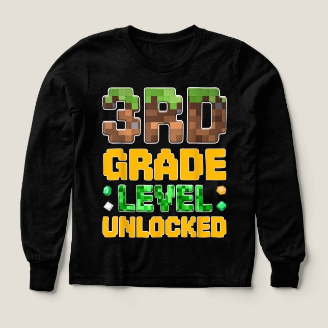 Back to School 3rd Grade Boys Gamer  T Shirt (Design framsida)