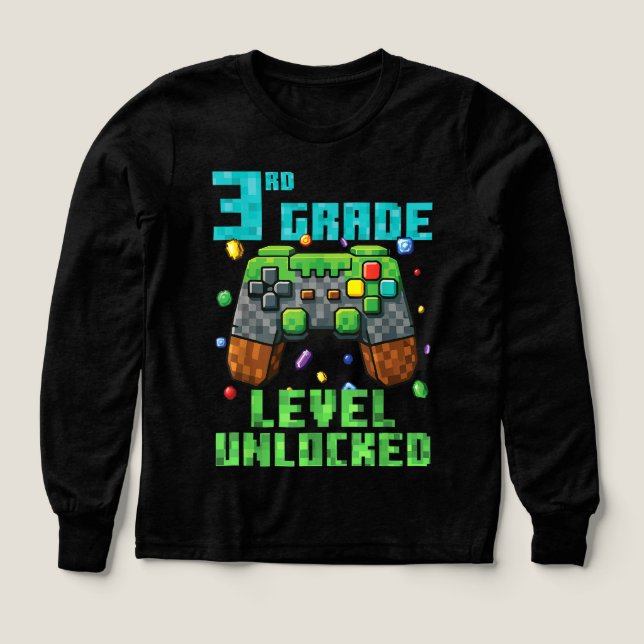 Back to School 3rd Grade Boys Gamer  T Shirt (Design framsida)