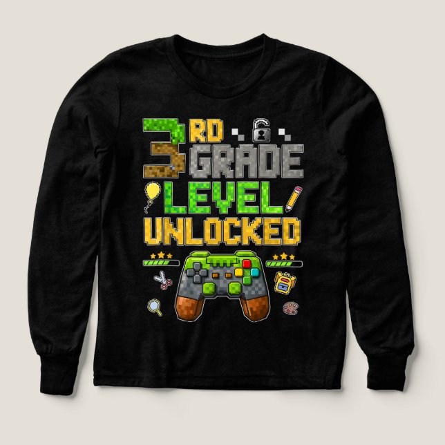 Back to School 3rd Grade Boys Gamer  T Shirt (Design framsida)