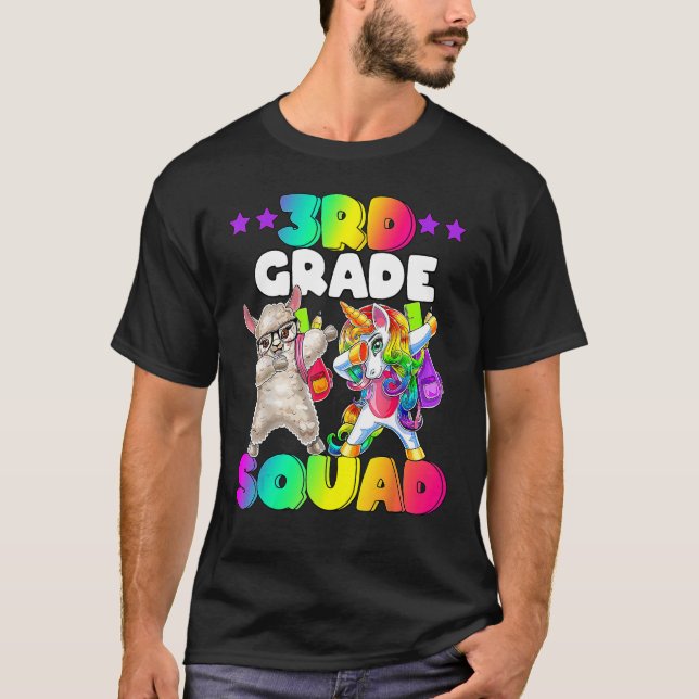 Back To School 3rd Grade Squad Dabbing Unicorn She T Shirt (Framsida)