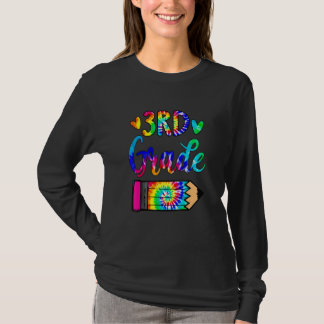 Back To School   3rd Grade Teacher Pencil Tie Dye T Shirt