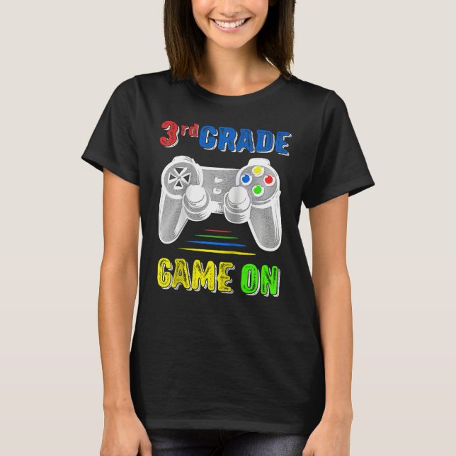 Back to School 3rd Third Grade Gamer Video Game  K T Shirt (Framsida)