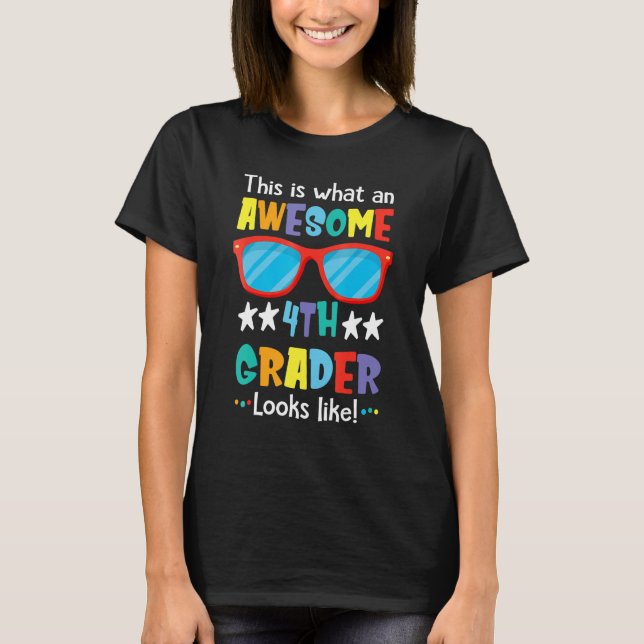 Back to school 4:e Klass Fantastisk, fjärde grader T Shirt (Framsida)