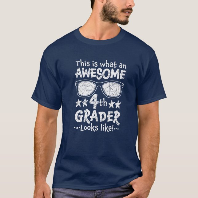 Back to school 4:e Klass Fantastisk Fjärde graderi T Shirt (Framsida)