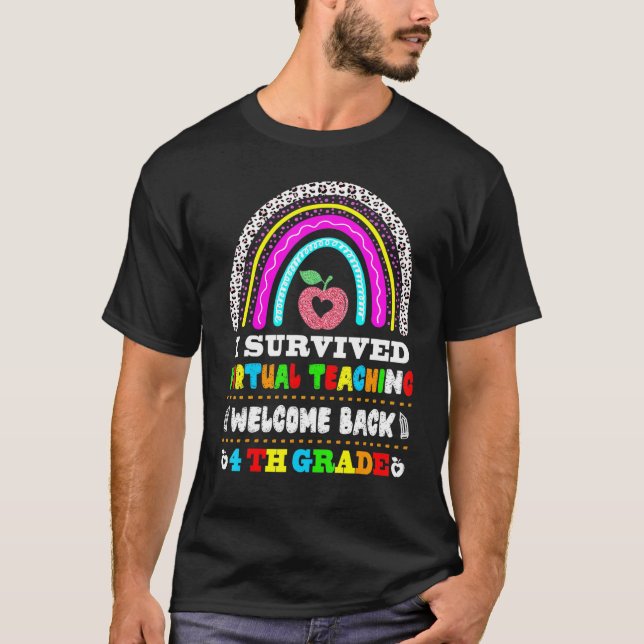 Back to school 4:e Klass I Överlevt Virtuell Teach T Shirt (Framsida)