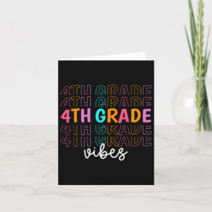 Back to school 4:e Klass Vibes Retro Teacher Stude Kort