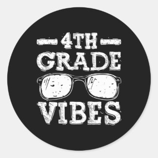 Back to school 4:e Klass Vibes Runt Klistermärke
