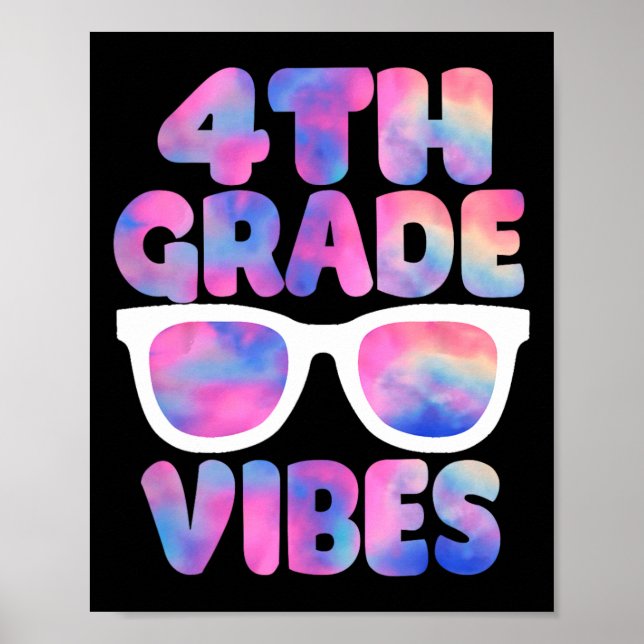 Back To School 4th Grade Vibes First Day Teacher  Poster (Framsidan)