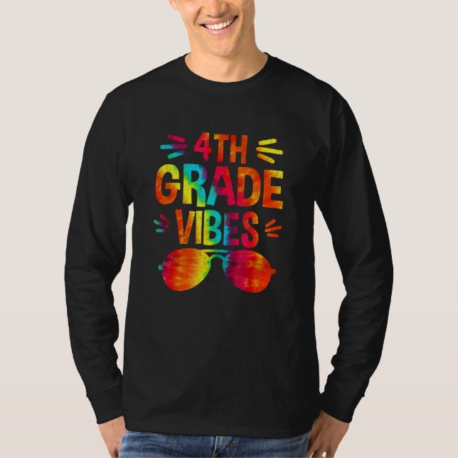 Back To School 4th Grade Vibes First Day Teacher T Shirt (Framsida)