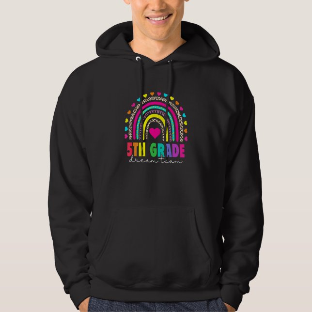 Back to school 5:e Klass Dream Team Rainbow Teache Hoodie (Framsida)