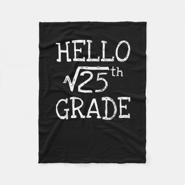 Back to school 5:e Klass-kvadratroten 25 Math Ki Fleecefilt (Framsidan)