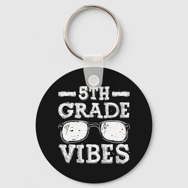 Back to school 5:e Klass Vibes första dagslärare Nyckelring (Framsida)