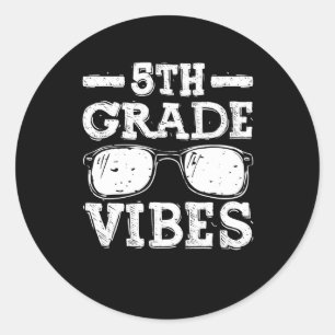 Back to school 5:e Klass Vibes Runt Klistermärke