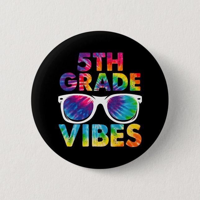 Back to school 5:e Klass Vibes Tie Dye femte Klass Knapp (Framsida)