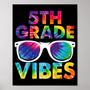 Back to school 5:e Klass Vibes Tie Dye femte Klass Poster