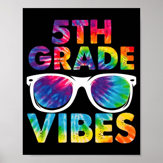 Back to school 5:e Klass Vibes Tie Dye femte Klass Poster (Framsidan)