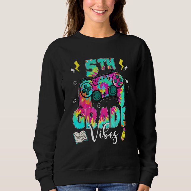 Back To School 5th Grade Vibes Video Game Teacher  T Shirt (Framsida)