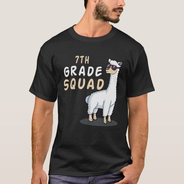 Back to school 7:e Klass, sjunde Klass Llama T Shirt (Framsida)