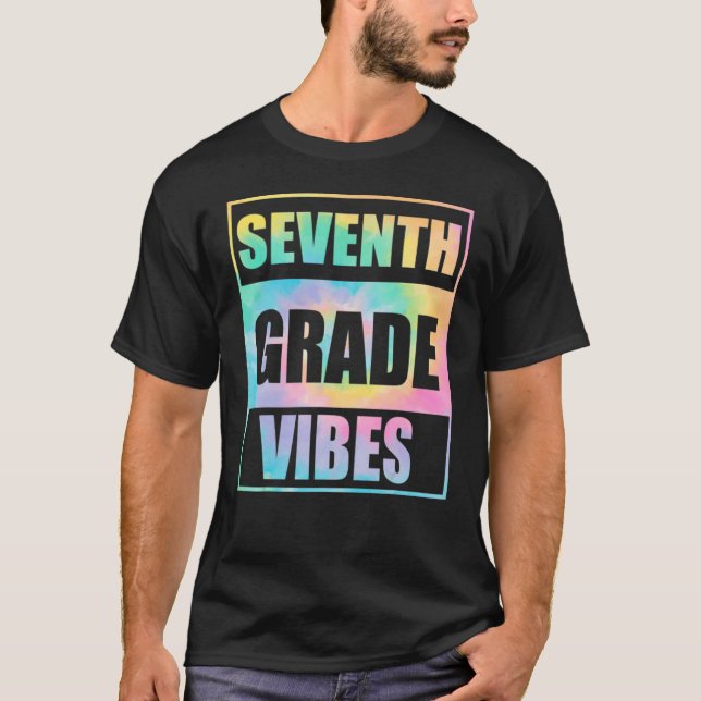 Back to school 7:e Vibes första dagslärare T Shirt (Framsida)