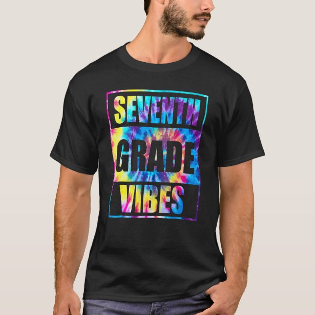 Back to school 7:e Vibes första dagslärare T Shirt (Framsida)