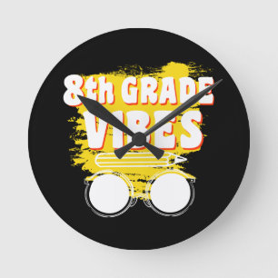 Back to school 8:e Klass Vibes Shirt Första dagen Rund Klocka