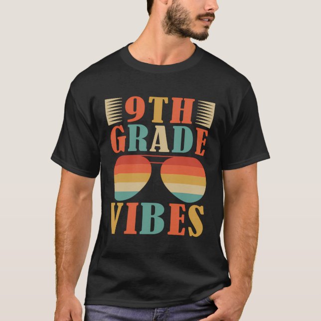 Back to school 9:e Klass Vibes Shirt First Day Tea T (Framsida)