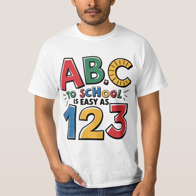 Back to school - ABC Easy as 123 T Shirt (Framsida)