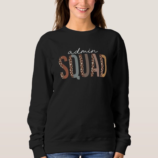 Back To School Admin Squad Leopard First Day Of Sc T Shirt (Framsida)