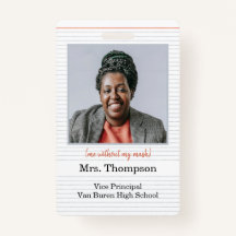 Back to school administratörs-ID-bricka med foto