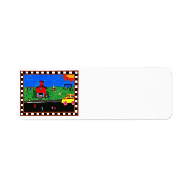 Back to school-adressetikett returadress etikett (Framsidan)