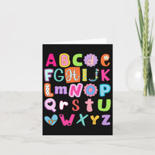 Back to school alfabet Abcs första skoldagen t Kort