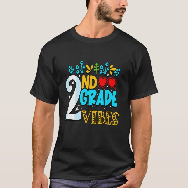 Back to school andra Klass Vibes Student och Teac T Shirt (Framsida)