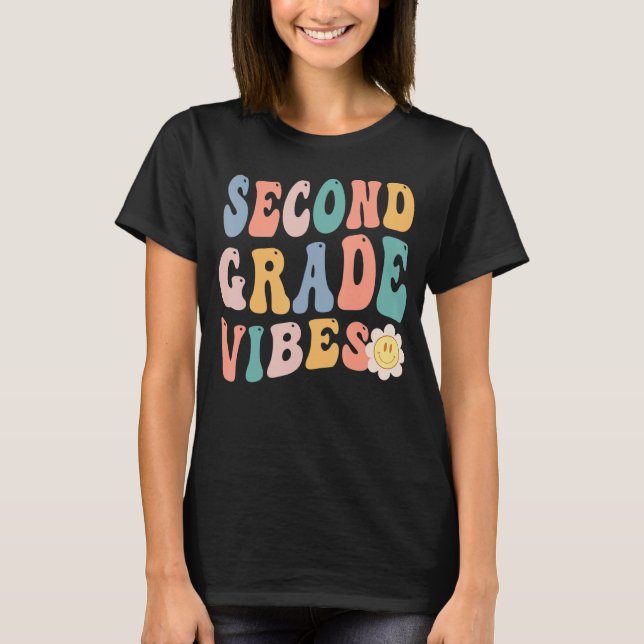 Back to school andra Klass Vibes Student Retro 2n T Shirt (Framsida)