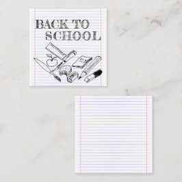 Back to school anteckningskort