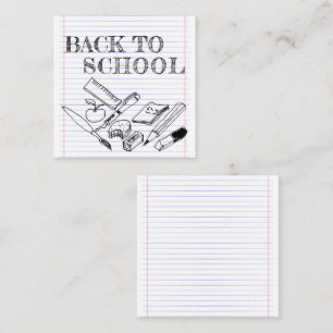 Back to school anteckningskort