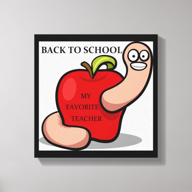 "BACK TO SCHOOL" ÄPPLE CANVASTRYCK (Framsida)