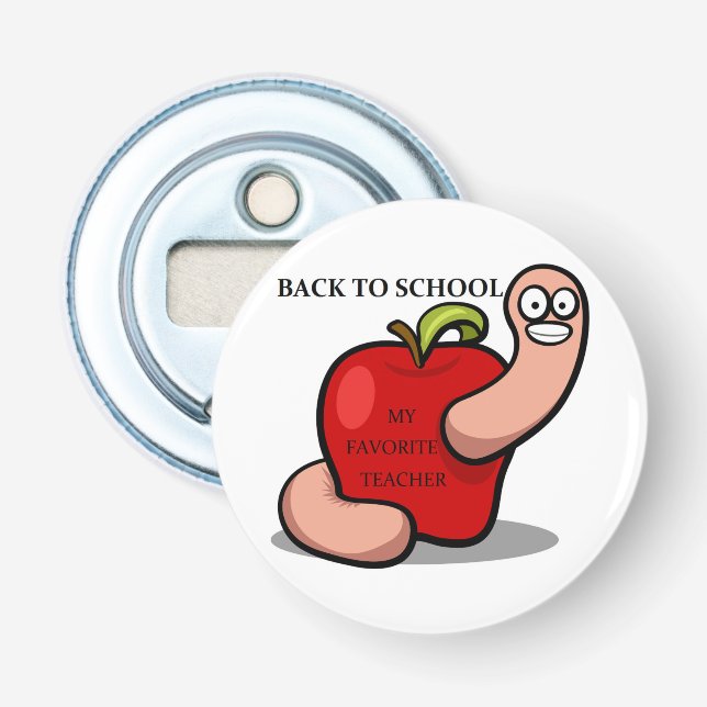 "BACK TO SCHOOL" ÄPPLE FLASKÖPPNARE (Framsidan)