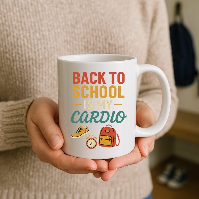 Back to school är min Cardio Mugg; vackra föräldra Kaffemugg (Skapare uppladdad)