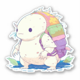 Back to school Axolotl Kawaii Tecknad Klistermärken