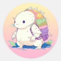 Back to school Axolotl Kawaii Tecknad