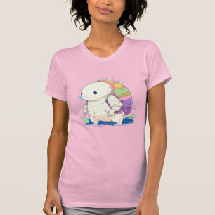 Back to school Axolotl Kawaii Tecknad T Shirt