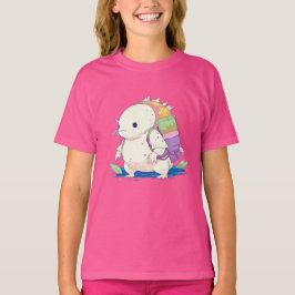 Back to school Axolotl Kawaii Tecknad T Shirt