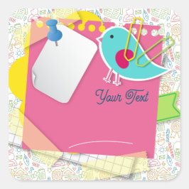 Back to school. Bakgrund för skolleveranser Fyrkantigt Klistermärke