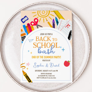 Back to school Bash Party Inbjudningar
