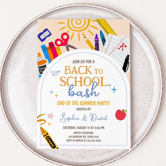 Back to school Bash Party Inbjudningar (Back to School Bash Party Invitation)