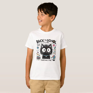 Back to school Black Cat Det är Bra att jag är Bra T Shirt