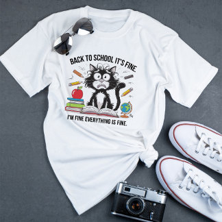 Back to school Black Cat Det är Bra att jag är Bra T Shirt